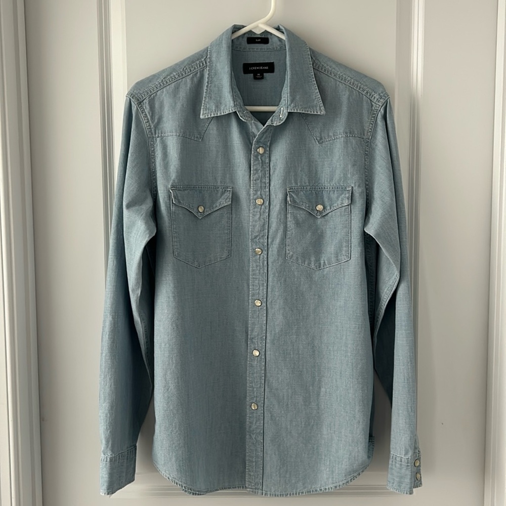 J. Crew Western Style Chambray Shirt Size M